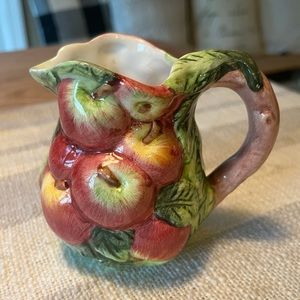 Vintage World Bazaar Inc. Apples & Leaves Porcelain Creamer Pitcher, In LNC